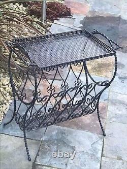 Vintage Magazine Rack With Removable Tray