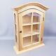 Vintage Maple Wood Curio Wall Hanging Display Cabinet 3 Shelves 20.5tx15wx6d