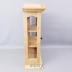 Vintage Maple Wood Curio Wall Hanging Display Cabinet 3 Shelves 20.5Tx15Wx6D