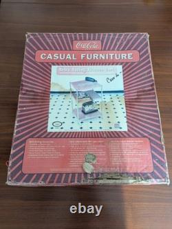 Vintage Metal Display Coca Cola Retro Kitchen Rolling Cart Collectible Open Box