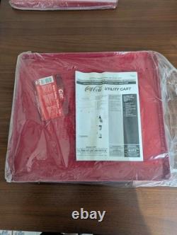 Vintage Metal Display Coca Cola Retro Kitchen Rolling Cart Collectible Open Box