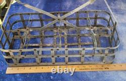 Vintage Metal Milk Bottle Carrier Drinks Flowers Retro Kitchen Decor Rare 8 Slot