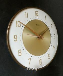 Vintage Metamec Kitchen Wall Clock Electric Retro Gold Colour Original 50's 60's