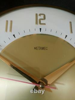 Vintage Metamec Kitchen Wall Clock Electric Retro Gold Colour Original 50's 60's