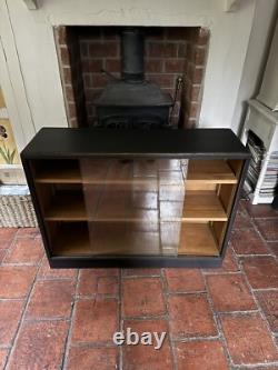 Vintage Mid 20c Glazed Display School Lab China Bookcase Kitchen Cabinet