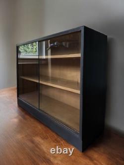 Vintage Mid 20c Glazed Display School Lab China Bookcase Kitchen Cabinet