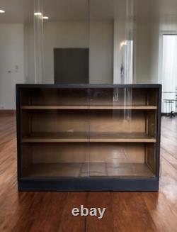Vintage Mid 20c Glazed Display School Lab China Bookcase Kitchen Cabinet