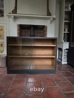 Vintage Mid 20c Glazed Display School Lab China Bookcase Kitchen Cabinet