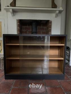 Vintage Mid 20c Glazed Display School Lab China Bookcase Kitchen Cabinet