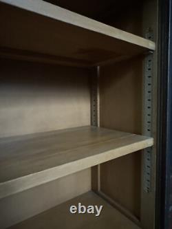 Vintage Mid 20c Glazed Display School Lab China Bookcase Kitchen Cabinet