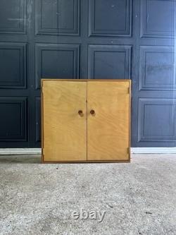Vintage Mid 20th Century School Science Laboratory Pine Display Cabinet 1970s