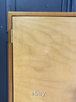 Vintage Mid 20th Century School Science Laboratory Pine Display Cabinet 1970s