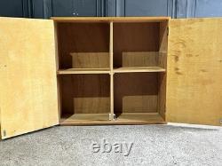 Vintage Mid 20th Century School Science Laboratory Pine Display Cabinet 1970s