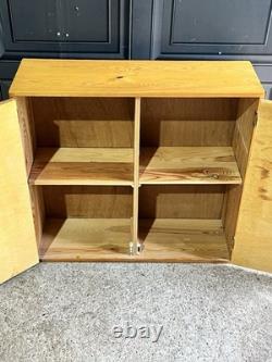 Vintage Mid 20th Century School Science Laboratory Pine Display Cabinet 1970s