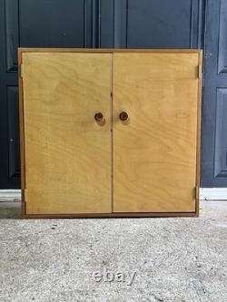 Vintage Mid 20th Century School Science Laboratory Pine Display Cabinet 1970s