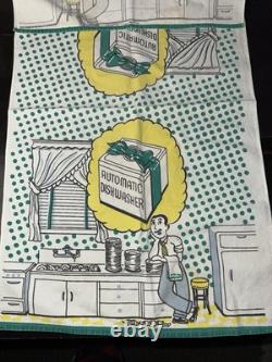 Vintage Mid Century Modern Mcm Retro Tea Towel Vintage Kitchen Kitsch 1950s