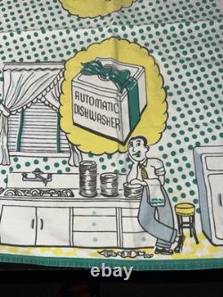 Vintage Mid Century Modern Mcm Retro Tea Towel Vintage Kitchen Kitsch 1950s