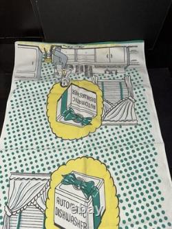 Vintage Mid Century Modern Mcm Retro Tea Towel Vintage Kitchen Kitsch 1950s