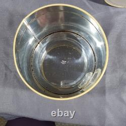 Vintage Mid-Century Modern Metal Nesting Canister Set of 4, Red & Yellow, Japan