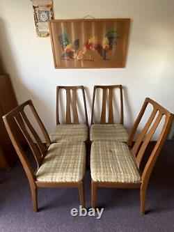 Vintage Mid Century Retro NATHAN Teak Dining Chairs set of 4