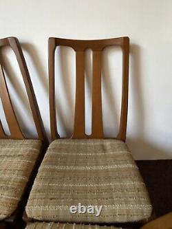 Vintage Mid Century Retro NATHAN Teak Dining Chairs set of 4