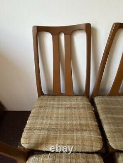 Vintage Mid Century Retro NATHAN Teak Dining Chairs set of 4