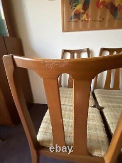 Vintage Mid Century Retro NATHAN Teak Dining Chairs set of 4