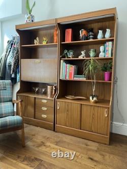 Vintage Mid Century Seventies Schreiber Drinks Cabinet Wall Unit Cupboard Teak