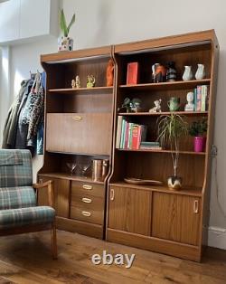Vintage Mid Century Seventies Schreiber Drinks Cabinet Wall Unit Cupboard Teak