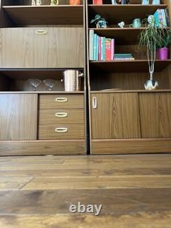 Vintage Mid Century Seventies Schreiber Drinks Cabinet Wall Unit Cupboard Teak