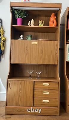 Vintage Mid Century Seventies Schreiber Drinks Cabinet Wall Unit Cupboard Teak