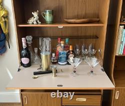 Vintage Mid Century Seventies Schreiber Drinks Cabinet Wall Unit Cupboard Teak