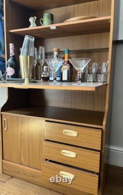 Vintage Mid Century Seventies Schreiber Drinks Cabinet Wall Unit Cupboard Teak
