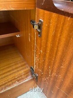 Vintage Mid Century Style Teak Veneer Bureau Desk Drinks Cabinet Cupboard Drawer