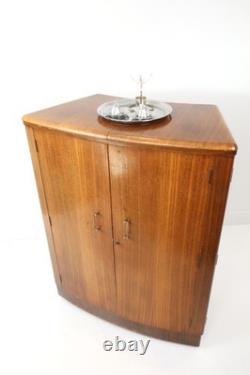 Vintage Mid-Century Turnidge of London Cocktail Cabinet With Key