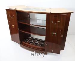 Vintage Mid-Century Turnidge of London Cocktail Cabinet With Key