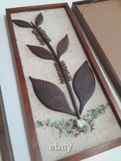 Vintage Mid Century Wall Wood Panel Art Coffee Retro Home Kitchen Decor 6.5x14