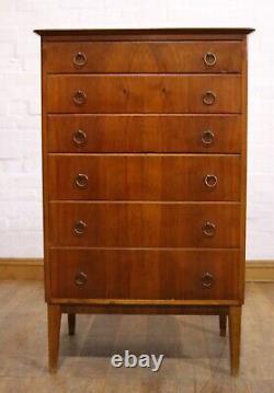 Vintage Mid century Retro tall boy chest of drawers