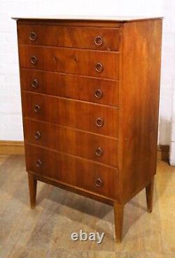 Vintage Mid century Retro tall boy chest of drawers