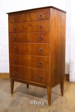 Vintage Mid century Retro tall boy chest of drawers