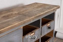 Vintage Multi Drawered Large Pine Blue Storage Sideboard