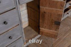 Vintage Multi Drawered Large Pine Blue Storage Sideboard