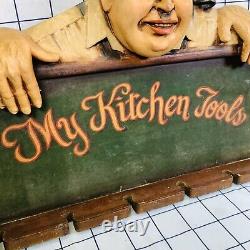 Vintage My Kitchen Tools Chef Cook Retro Kitchen Wall Art Sign 3D Moulded Resin
