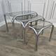 Vintage Nest Of Tables Chrome & Smoked Glass Retro 1970s Modernist Mid Century