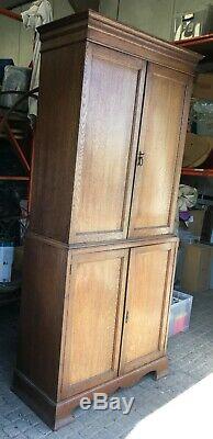 Vintage Oak Cupboard linen storage kitchen