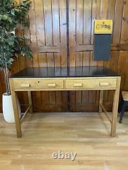 Vintage Oak Desk \ Table \ Workbench \ Kitchen Island \ Mid Century \ School