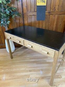 Vintage Oak Desk \ Table \ Workbench \ Kitchen Island \ Mid Century \ School