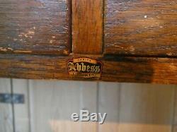 Vintage Oak Dining Kitchen Table With Handy Drawers Retro Mid-century