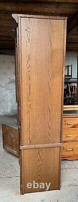 Vintage Oak Effect Brown Tall Cabinets with Doors x 2