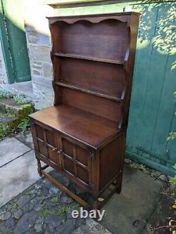 Vintage Oak Welsh Dresser, Solid Wood